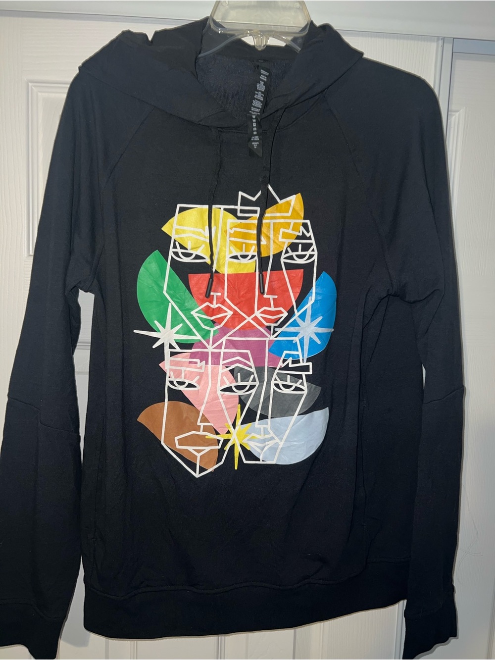 lululemon athletica Black Hoodie with Multicolor Abstract Faces